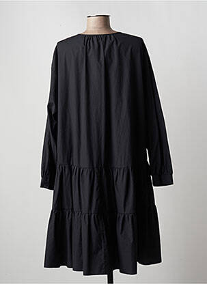 Robe mi-longue coupe fluide manches longues noir SET femme