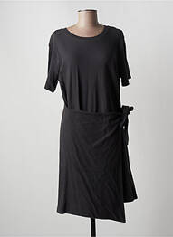 Robe mi-longue manches courtes manches courtes noir RAILS femme