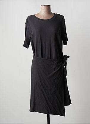 Robe mi-longue manches courtes manches courtes noir RAILS femme