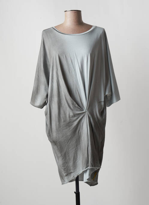 Robe mi-longue coupe fluide manches longues gris LIV BERGEN femme