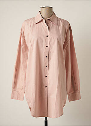 Chemisier tissage popeline manches longues rose RABENS SALONER femme