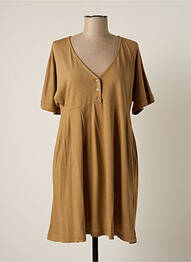 Robe mi-longue manches courtes manches courtes beige PAKO LITTO femme