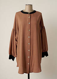 Robe courte manches longues manches longues marron SKATÏE femme