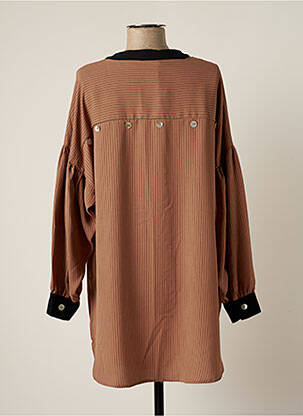 Robe courte coupe fluide manches longues marron SKATÏE femme