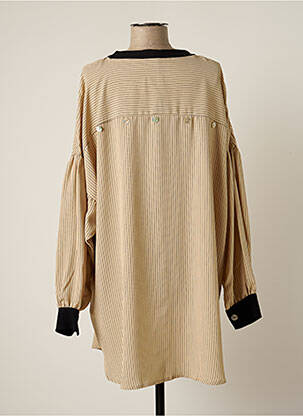 Robe courte coupe fluide manches longues beige SKATÏE femme