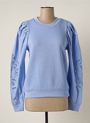 Sweat-shirt tissage jersey manches longues bleu SECOND FEMALE femme