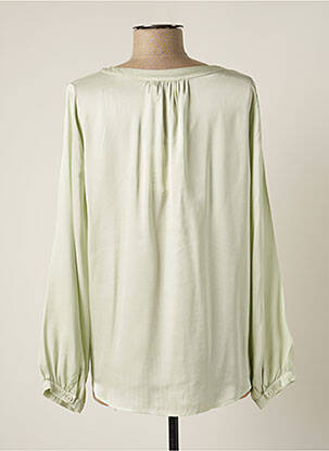 Blouse poignets boutonnés avec fente manches longues vert JEFF femme