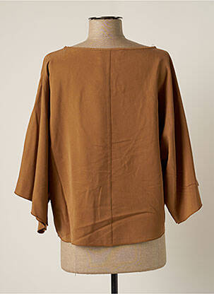 Blouse col rond manches 3/4 marron SUMMUM femme