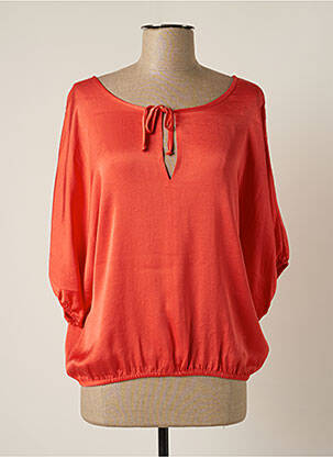 Blouse col rond manches 3/4 orange SUMMUM femme