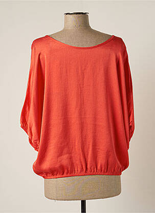 Blouse col rond manches 3/4 orange SUMMUM femme