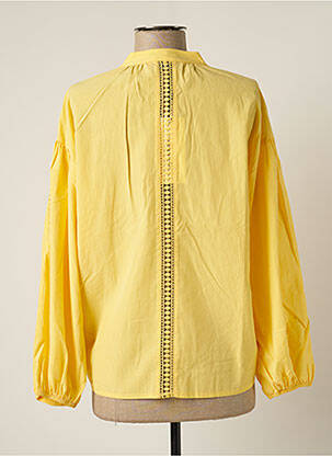 Blouse tissage popeline manches longues jaune SUMMUM femme