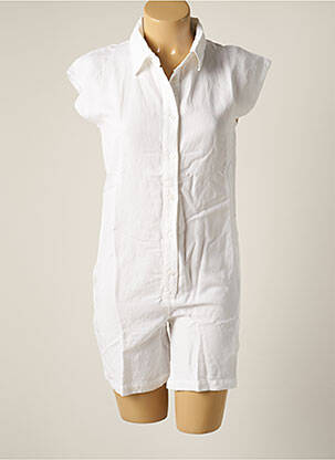 Combishort col chemisier manches courtes blanc DROLATIC femme