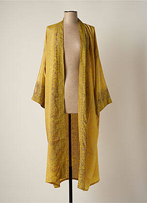 Veste kimono jaune LAUREN VIDAL pour femme