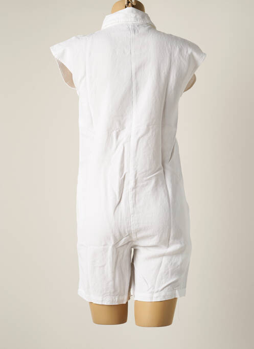 Combishort col chemisier manches courtes blanc DROLATIC femme