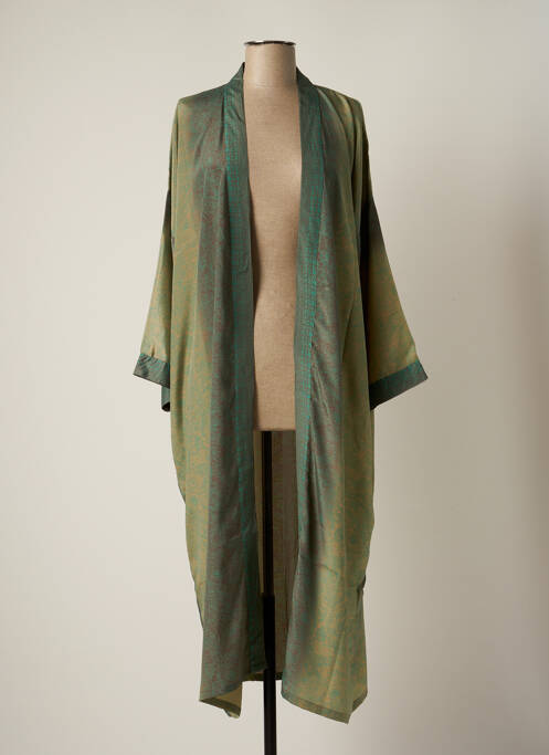 Veste kimono vert LAUREN VIDAL pour femme