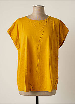 T-shirt coupe droite manches courtes jaune DROLATIC femme