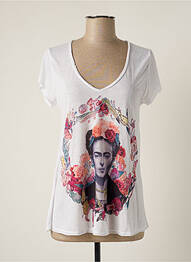 T-shirt imprimé fantaisie manches courtes blanc MANON MARTIN femme