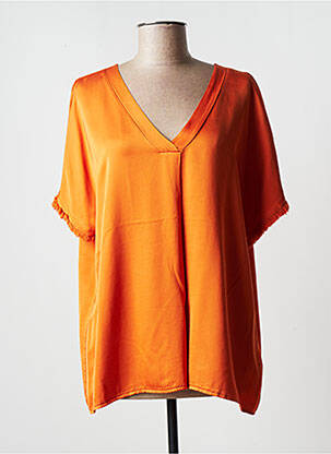 Blouse manches courtes manches courtes orange LAUREN VIDAL femme
