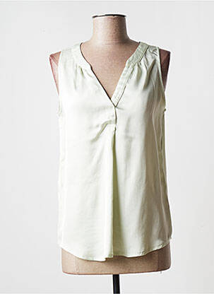 Top coupe fluide sans manche vert JEFF femme