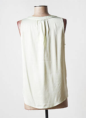 Top coupe fluide sans manche vert JEFF femme