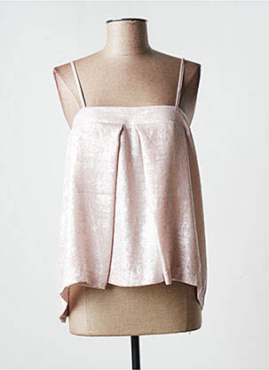 Top col carré fines bretelles rose RABENS SALONER femme