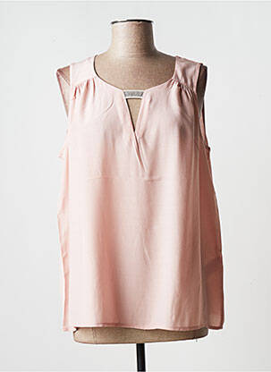Top tissage crêpe sans manche rose LAUREN VIDAL femme