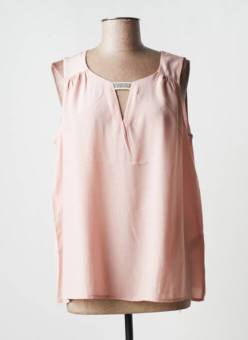 Top coupe fluide sans manche rose LAUREN VIDAL femme
