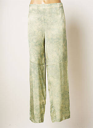 Pantalon large coupe fluide taille haute vert RABENS SALONER femme
