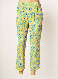 Pantalon 7/8 taille haute taille haute jaune TOUPY femme
