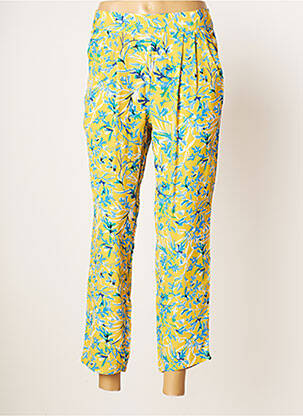 Pantalon 7/8 taille haute taille haute jaune TOUPY femme