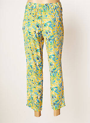 Pantalon 7/8 taille haute taille haute jaune TOUPY femme