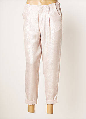Pantalon 7/8 taille haute taille haute rose RABENS SALONER femme