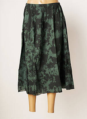 Jupe mi-longue coupe évasée vert DROLATIC femme