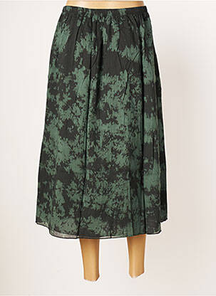 Jupe mi-longue coupe évasée vert DROLATIC femme
