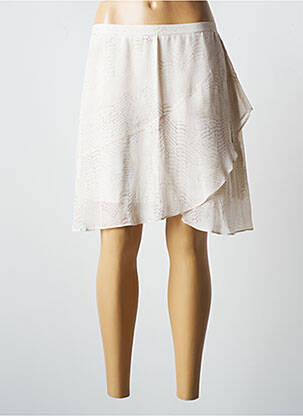 Jupe courte coupe évasée beige LAUREN VIDAL femme