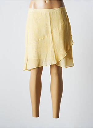 Jupe courte coupe évasée jaune LAUREN VIDAL femme