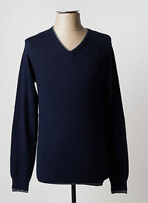 Pull col v manches longues bleu GAUDI homme
