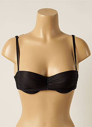 Soutien-gorge effet matière satinée haut bandeau noir LEJABY femme
