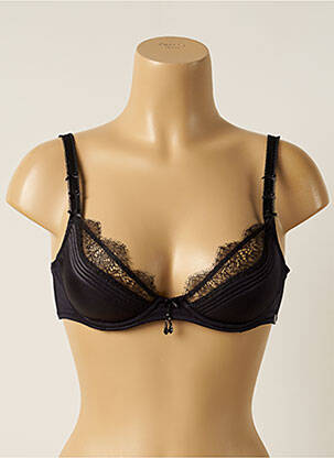 Soutien-gorge effet matière satinée haut soutien-gorge moulé noir MILLESIA femme