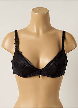 Soutien-gorge effet matière satinée haut soutien-gorge moulé noir MILLESIA femme