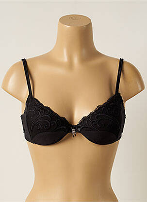 Soutien-gorge tissage dentelle haut soutien-gorge moulé noir RCRESCENTINI BY COTTON BLUB femme