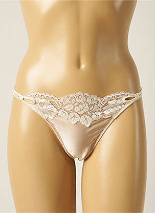 Tanga tissage satiné beige MILLESIA femme