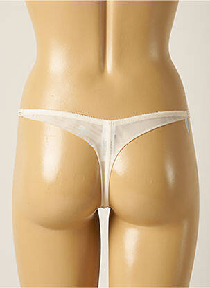 Tanga tissage satiné beige MILLESIA femme