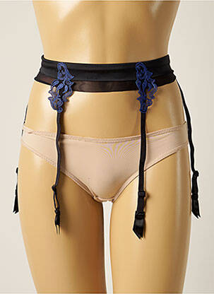 Guêpière/porte-jarretelle effet matière satinée noir COTTON CLUB femme