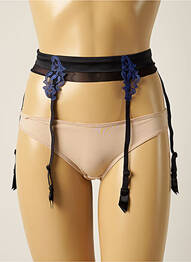 Guêpière/porte-jarretelle effet matière satinée noir COTTON CLUB femme