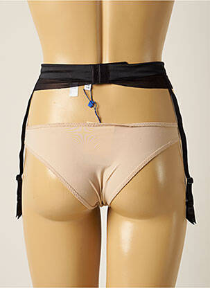 Guêpière/porte-jarretelle effet matière satinée noir COTTON CLUB femme
