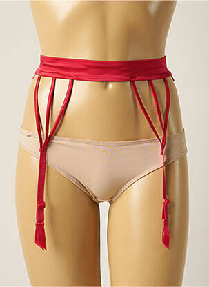 Guêpière/porte-jarretelle broderie rouge RCRESCENTINI BY COTTON BLUB femme