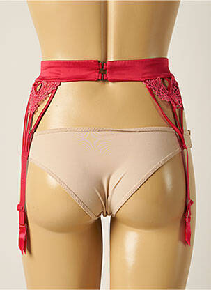 Guêpière/porte-jarretelle broderie rouge RCRESCENTINI BY COTTON BLUB femme