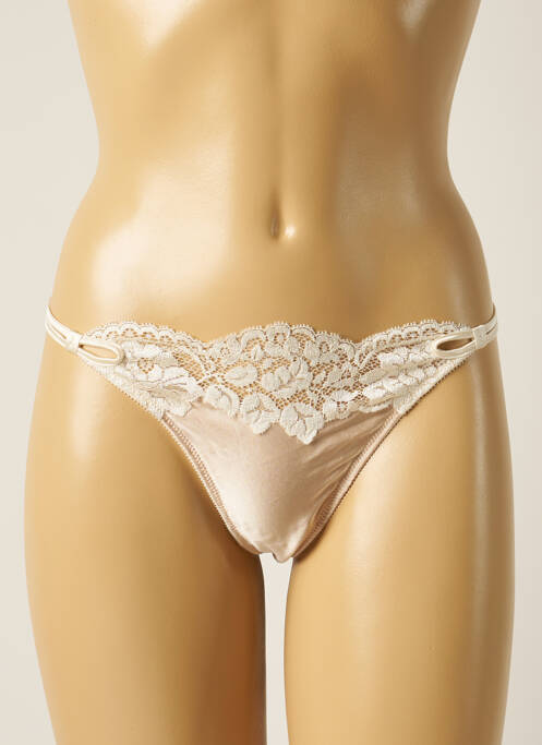 Tanga tissage satiné beige MILLESIA femme
