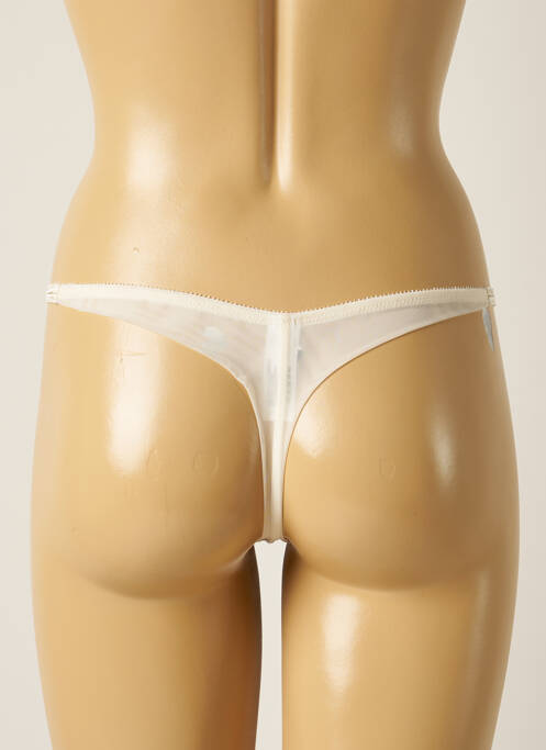 Tanga tissage satiné beige MILLESIA femme